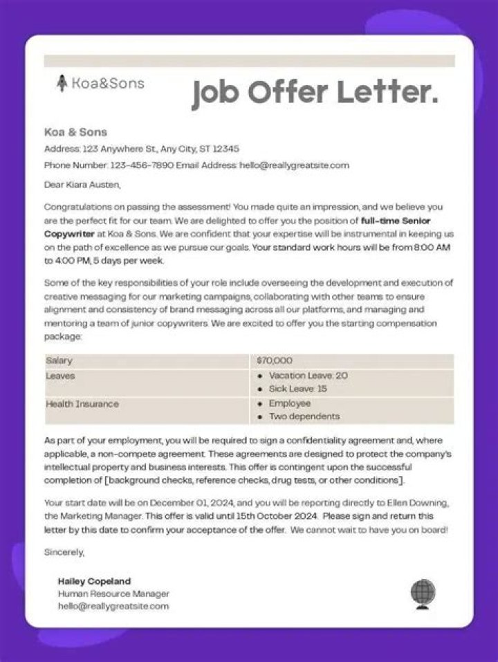 Does offer letter mean Got job?