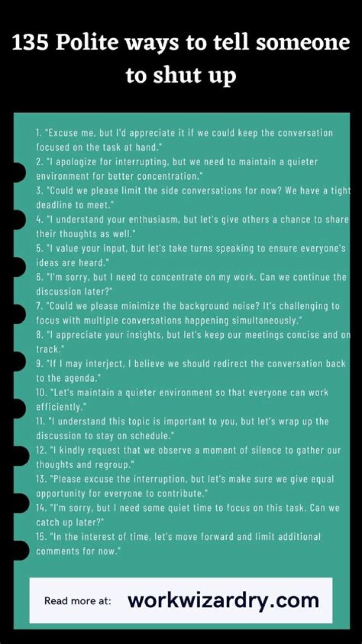 How do I tell my friend to shut up?