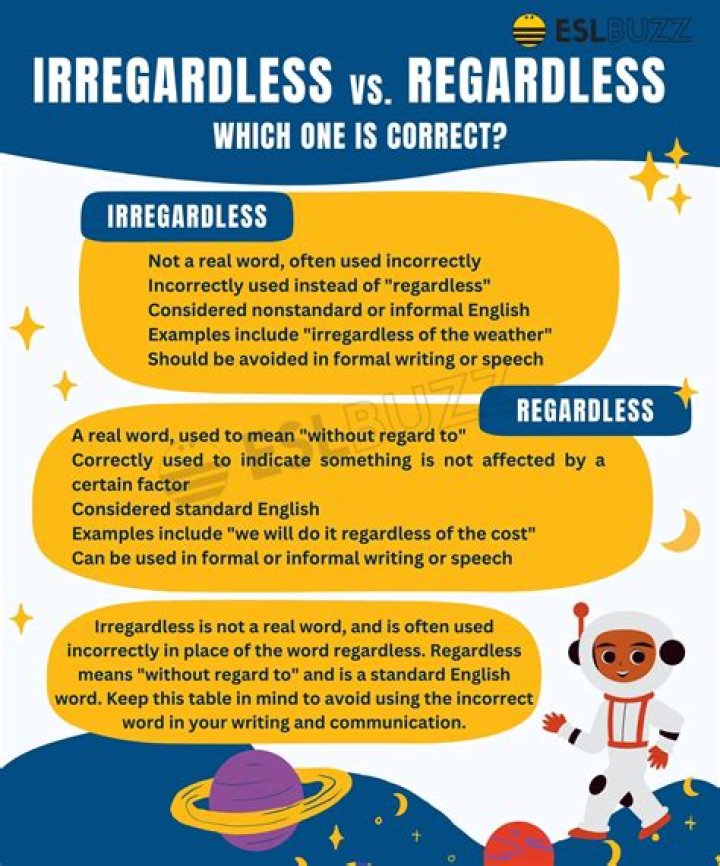 What is the difference between Regardless And irregardless?