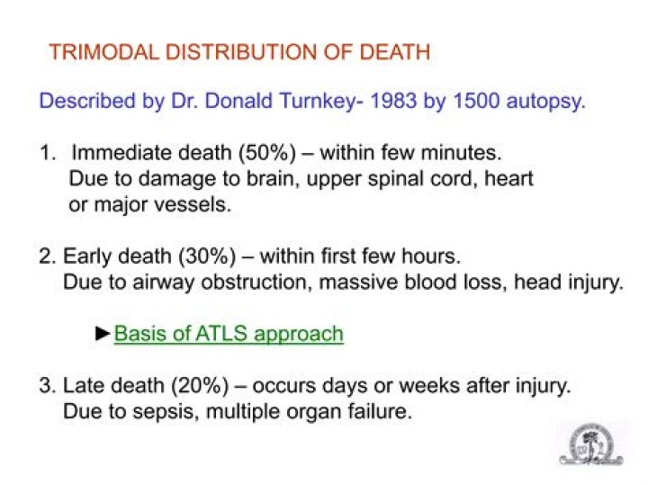 What is Trimodal distribution of death?